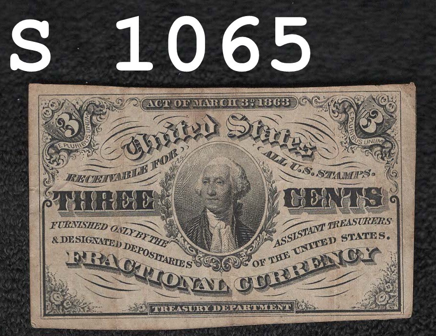 "Third Issue" .03 Cent Fractional Note "VF"