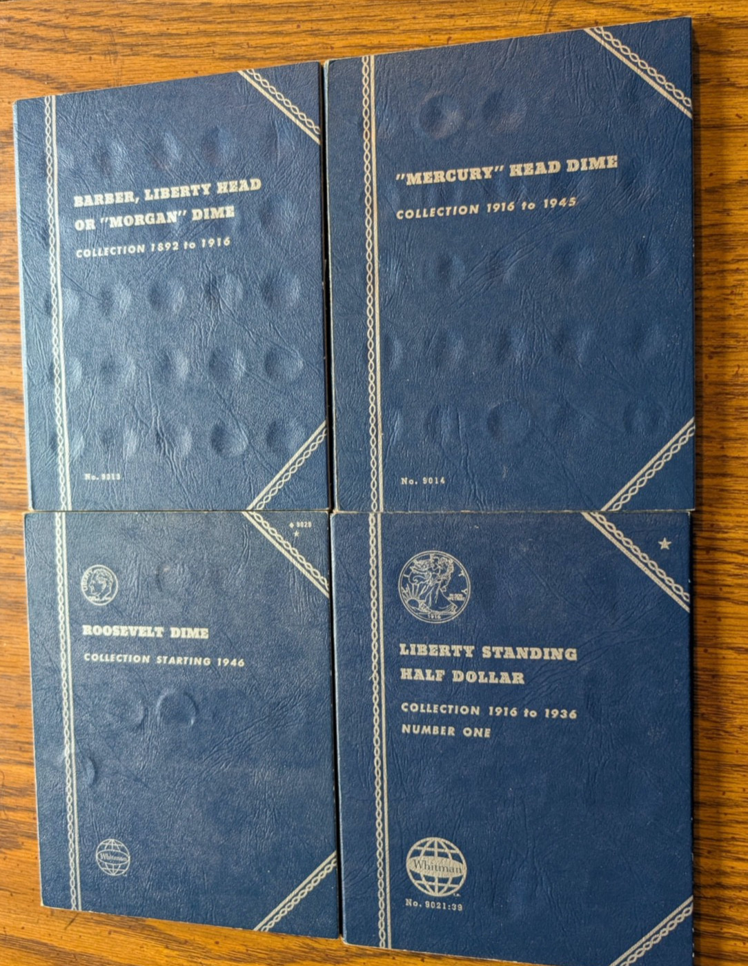 Vintage Lot of 8 Different Whitman Blue Coin Books Folders (EMPTY NO COINS)