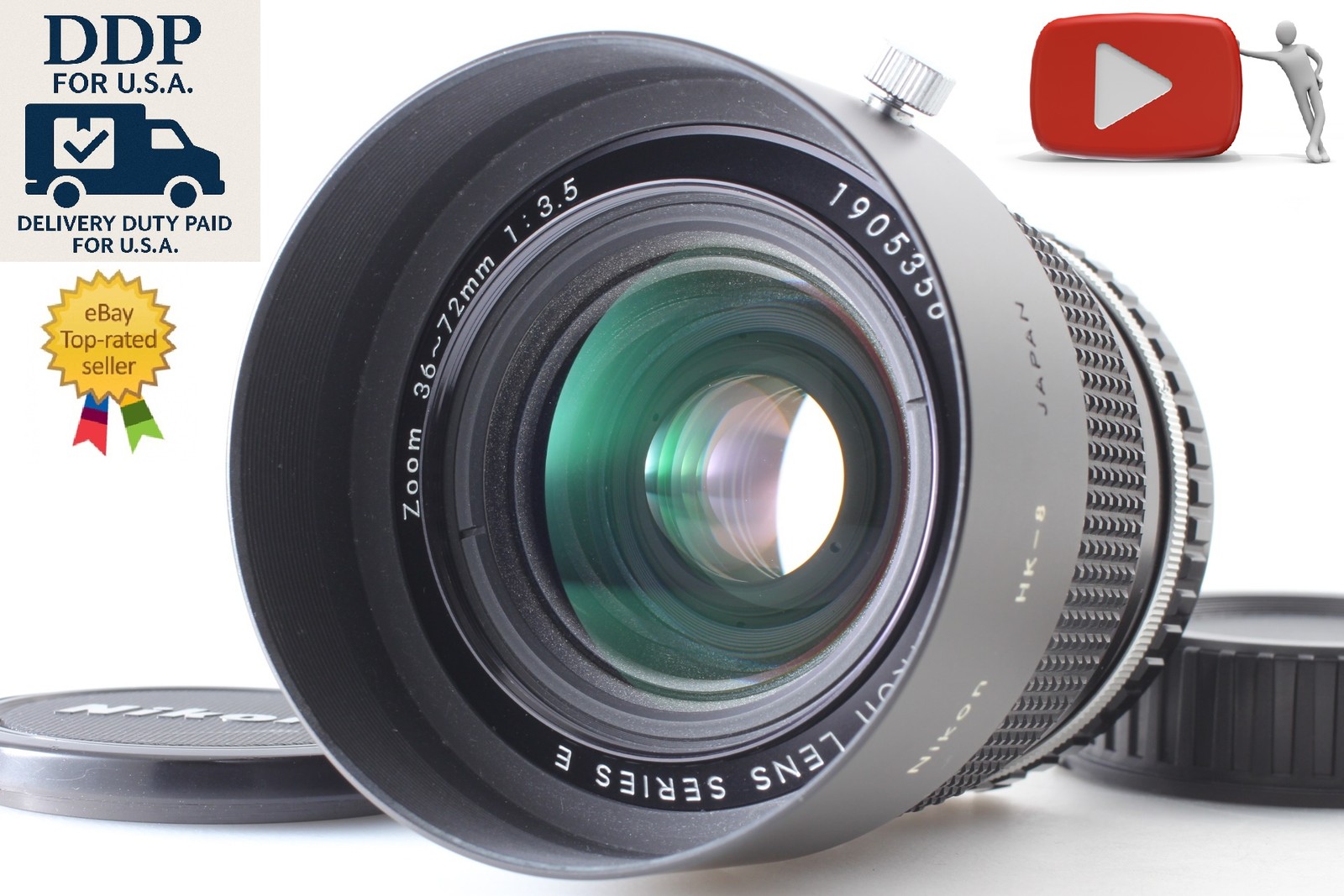 Hood HK-8 [MINT] Nikon Series E Zoom 36-72mm f/3.5 Ai-s Ais Zoom Lens From JAPAN