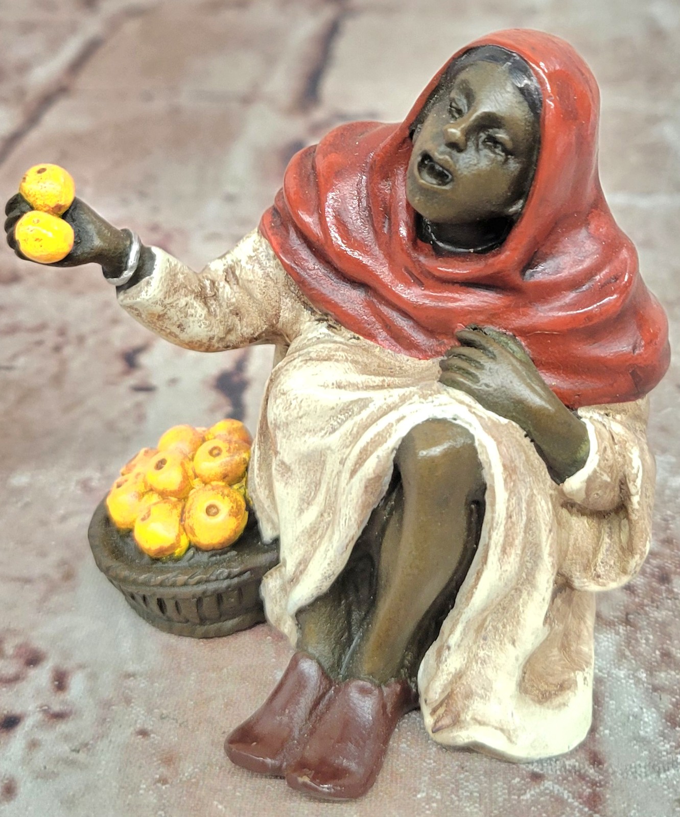 Genuine Vienna Bronze Fruit Seller Sculpture Franz Bergman Hot Cast Statue