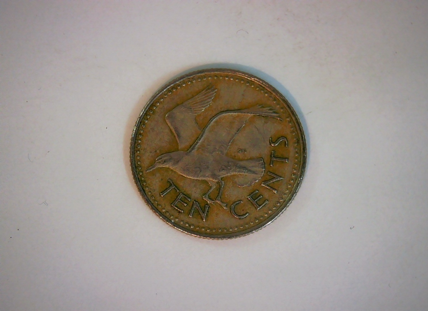 Barbados 1973 10 Cents Barbados 10 Cents (Flying fish / Coat of arms) Coin