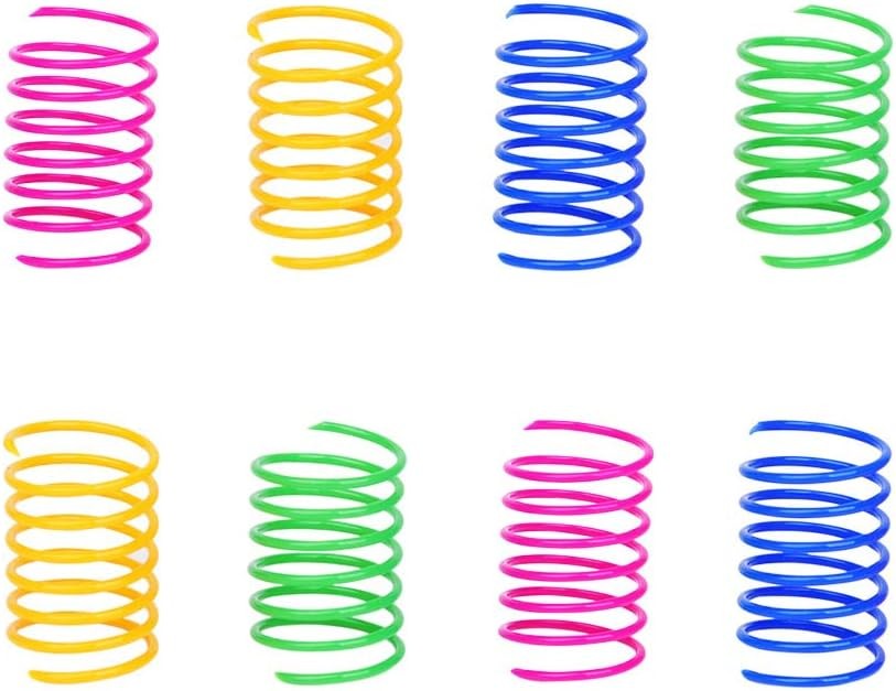 Cat Spring Toy (60 Pack), Cat Kittens Toys Plastic Coil Spiral Springs