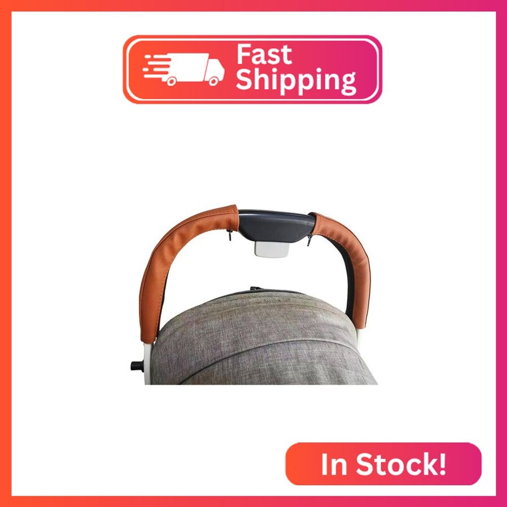 MINILUJIA Soft Smooth Leather Bumper Handlebar Sleeve Protect Case for Baby Stro