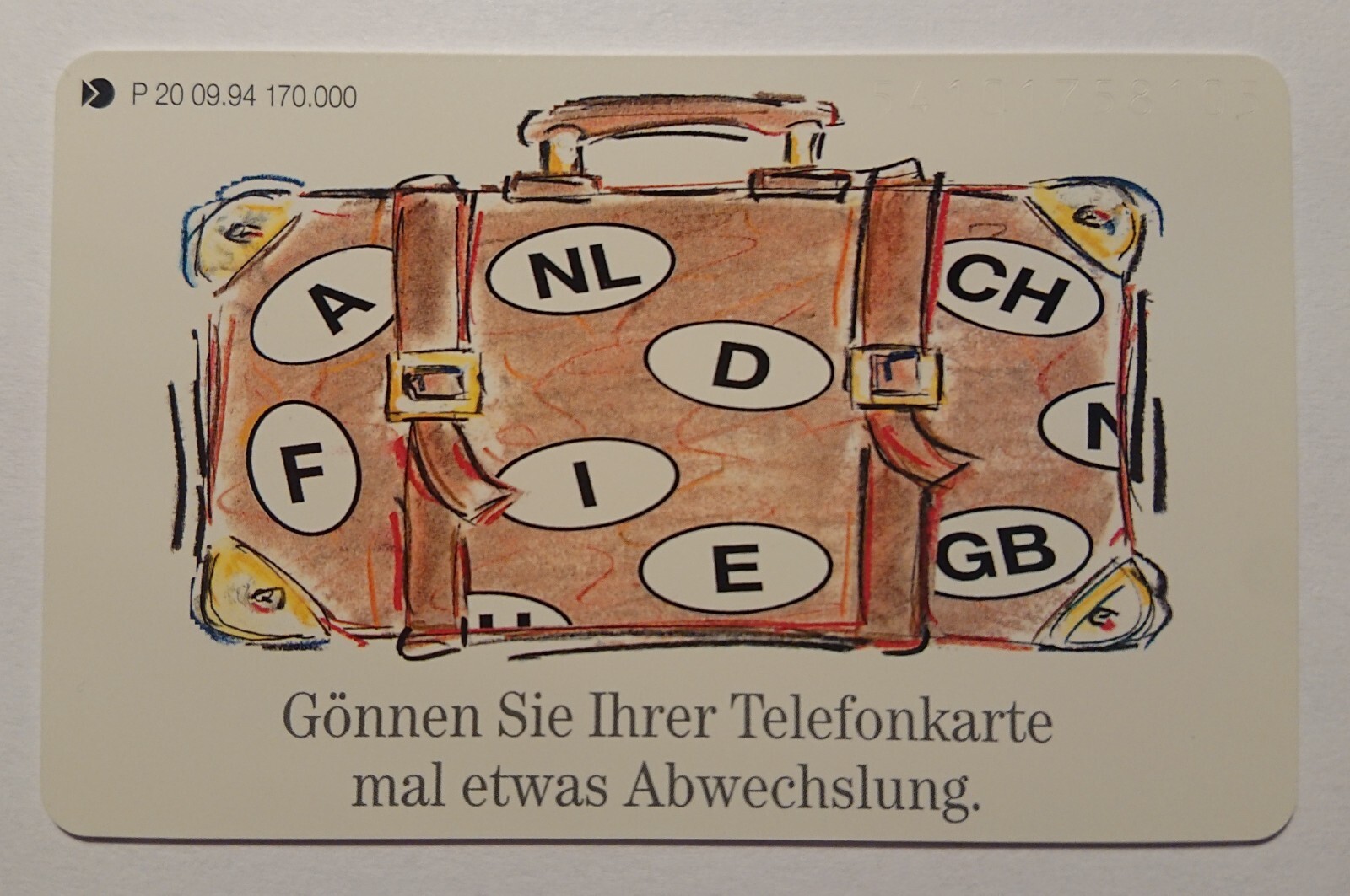 Phone Card Phone Value Card Collector Card 12 DM Suitcase Country Code Travel