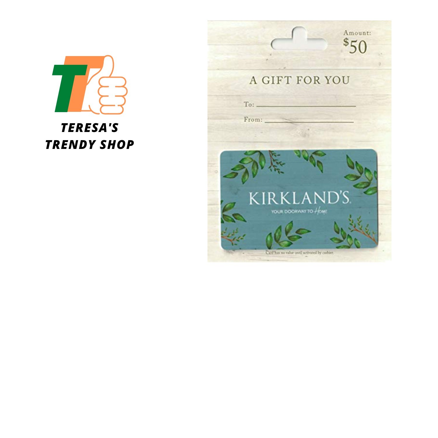 Elegant $50 Gift Card with Traditional Design - Redeem In-Store & Online