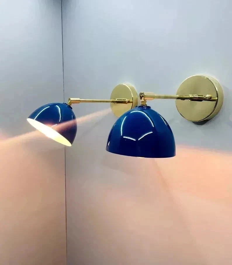 1950's Mid Century Italian Brass Wall Sconce Light Fixture Interior Wall lamp