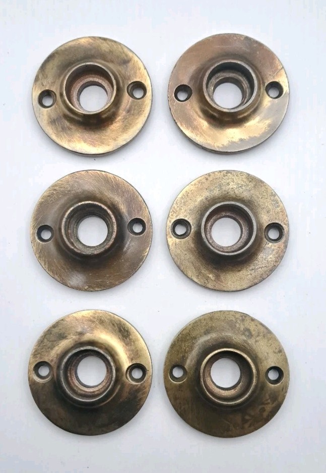 Antique Rosettes Door Mission Metal Old Vintage Escutcheons Hardware Lot Of 6