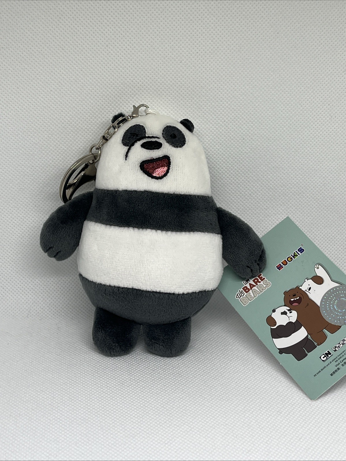 12cm Panda We Bare Bears Cartoon Plush Small Pendant Keychain