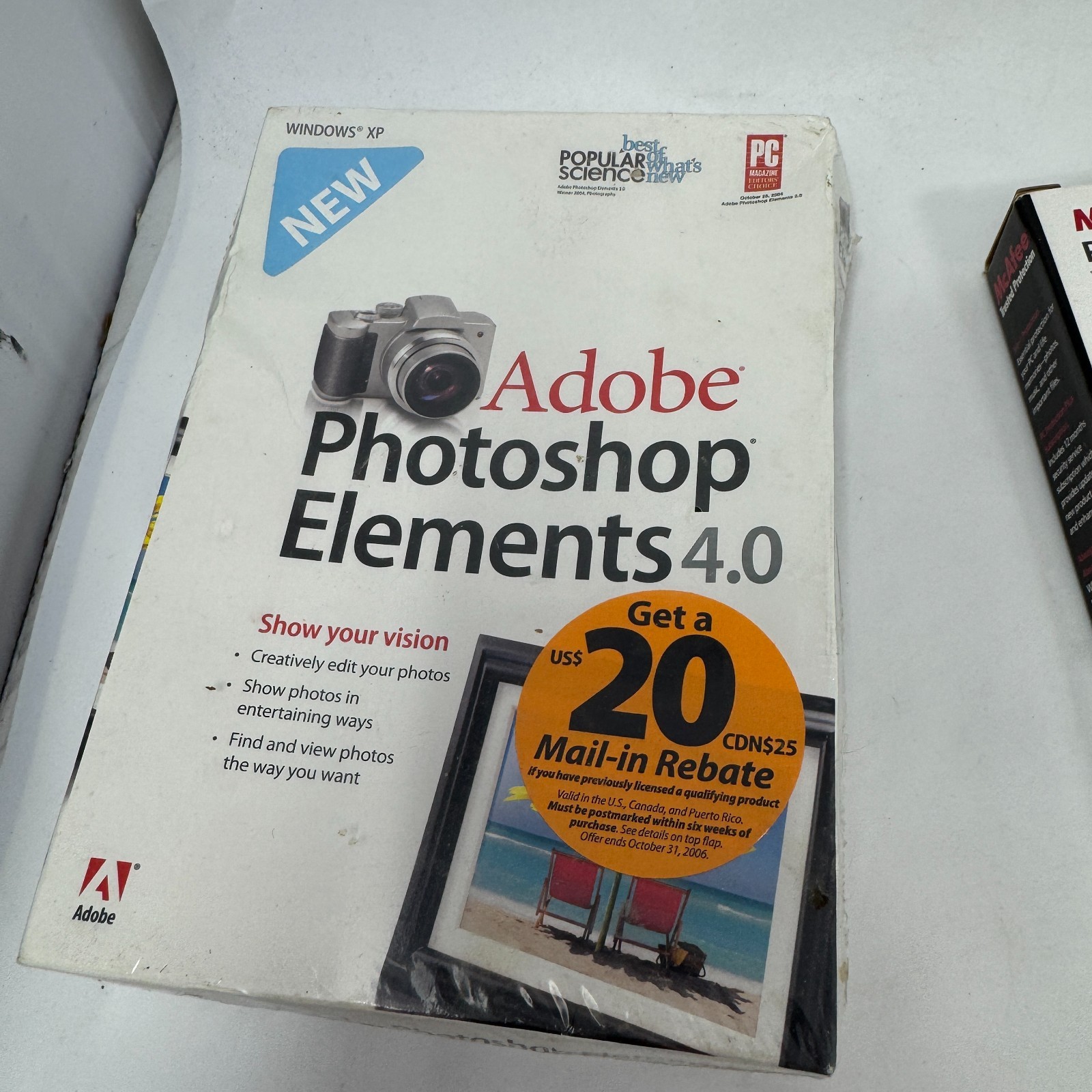 Adobe Photoshop Elements 4.0 Windows XP Full Retail Version Factory Sealed