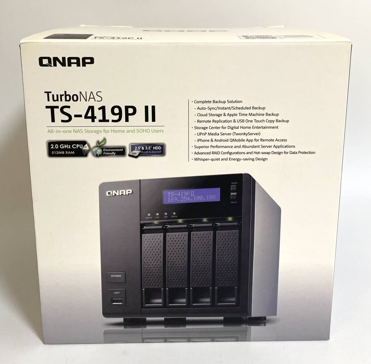 QNAP TS-419PII 4-Bay Network Attached Storage Server Turbo Tested Japan JN02 6.0