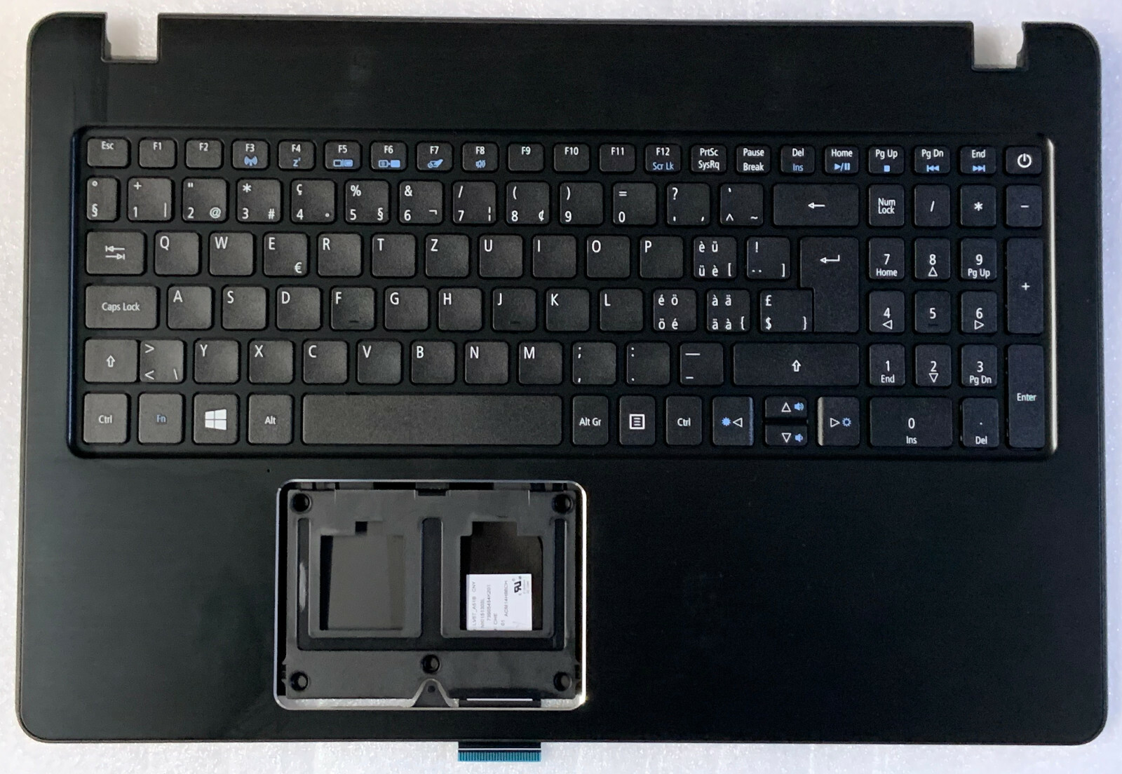 Keyboard Qwertz Swiss-German ACER Aspire F5-573G 6B.GFJN7.024 TOPCASE Black