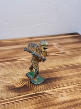 Damaged Antique Leaded Figure/Figurine Gas Mask Macabre Apocalyptic Curiosity