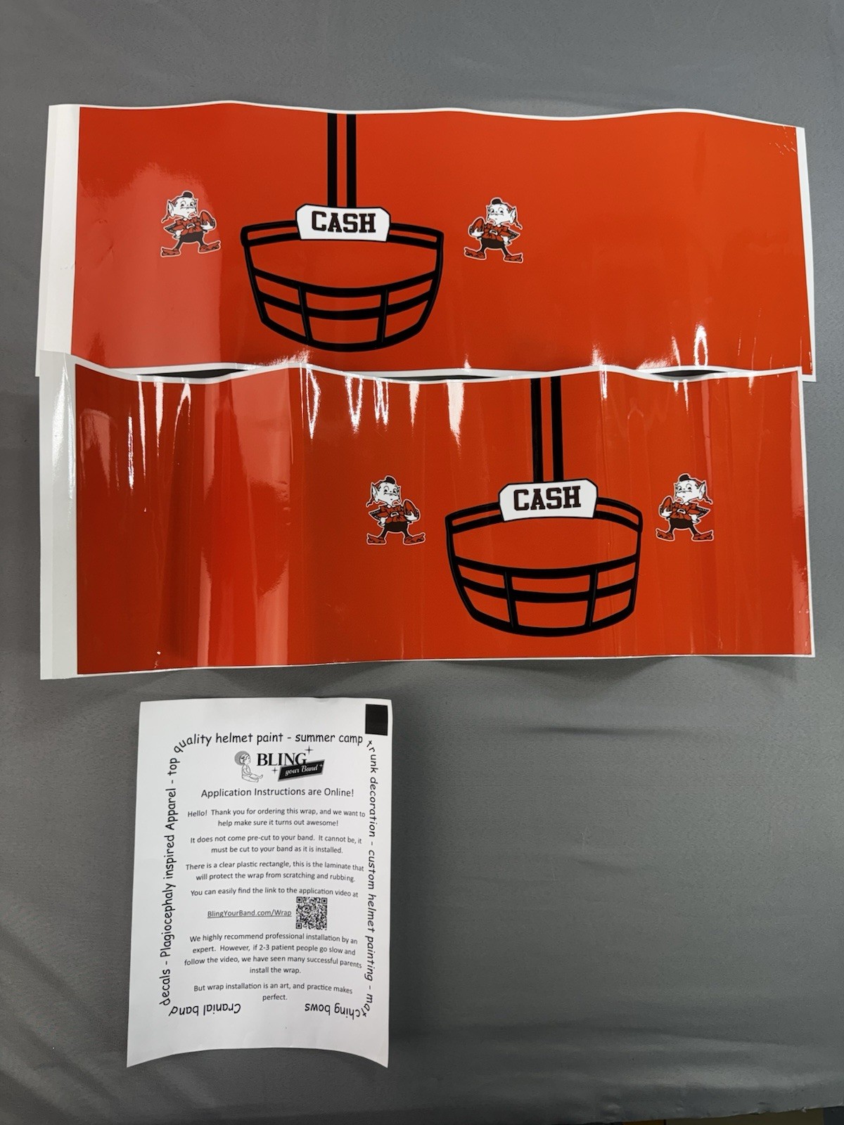 Cleveland Browns Baby Doc Band Cash Wrap Orange Bling Your Band Right & Left NEW
