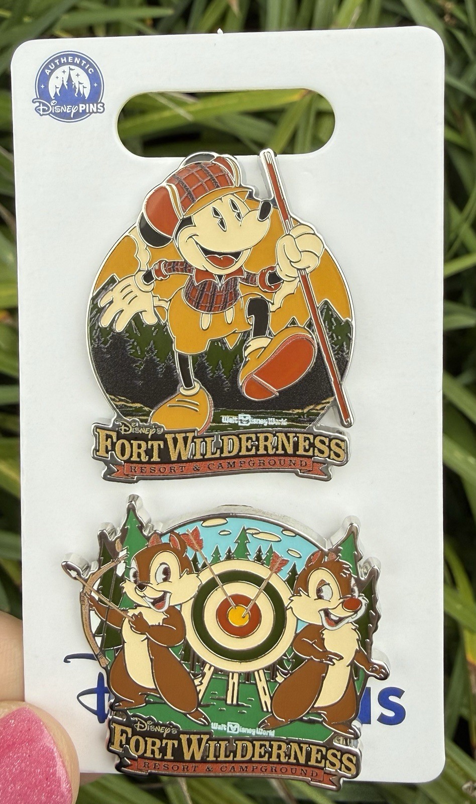 Disney Parks Fort Wilderness Resort Mickey Mouse Chip & Dale OE 2 Pin Set