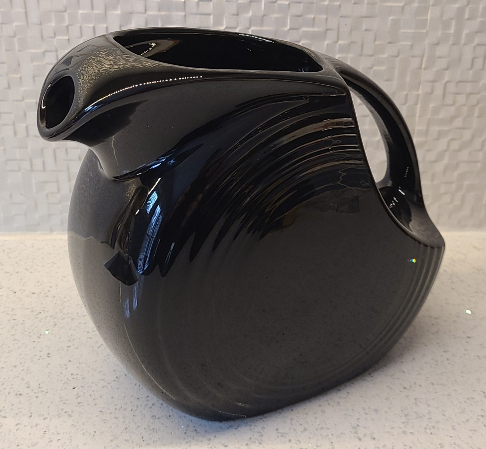 P86 Fiestaware Black Large Disc Water Pitcher, Never Used, Excellent