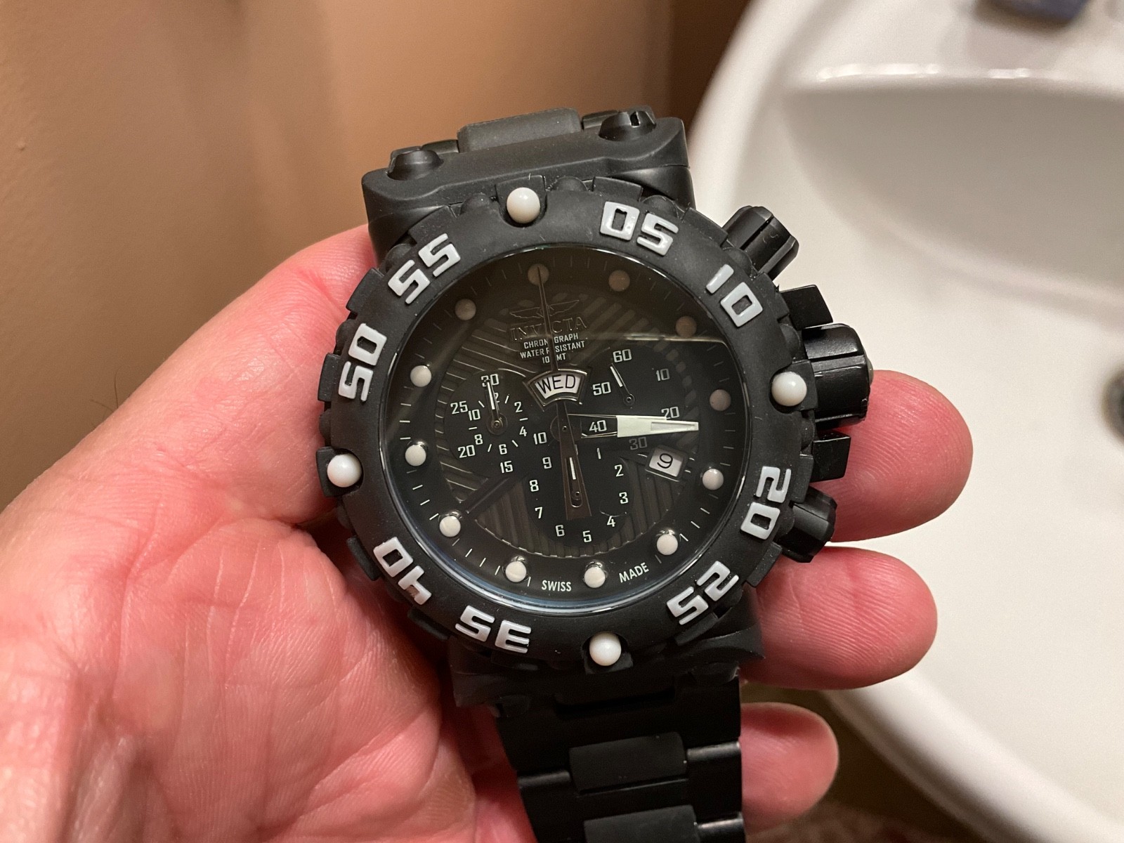 INVICTA SWISS MADE SUBAQUA DIVE TANKS MODEL 0405 SWISS QUARTZ CHRONOGRAPH RARE!!