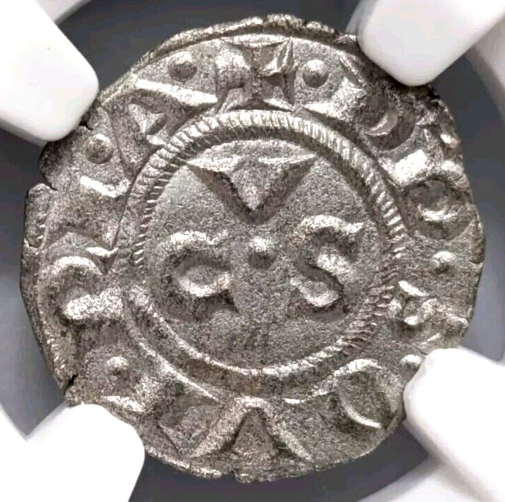 SICILY ITALY Ancona Republic NGC MS 63 BI Denaro AD 1250-1348 CVS Monogram