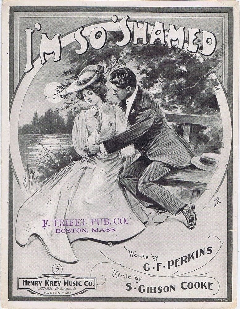 I'm So 'Shamed, Vintage Antique Sheet Music, 1905