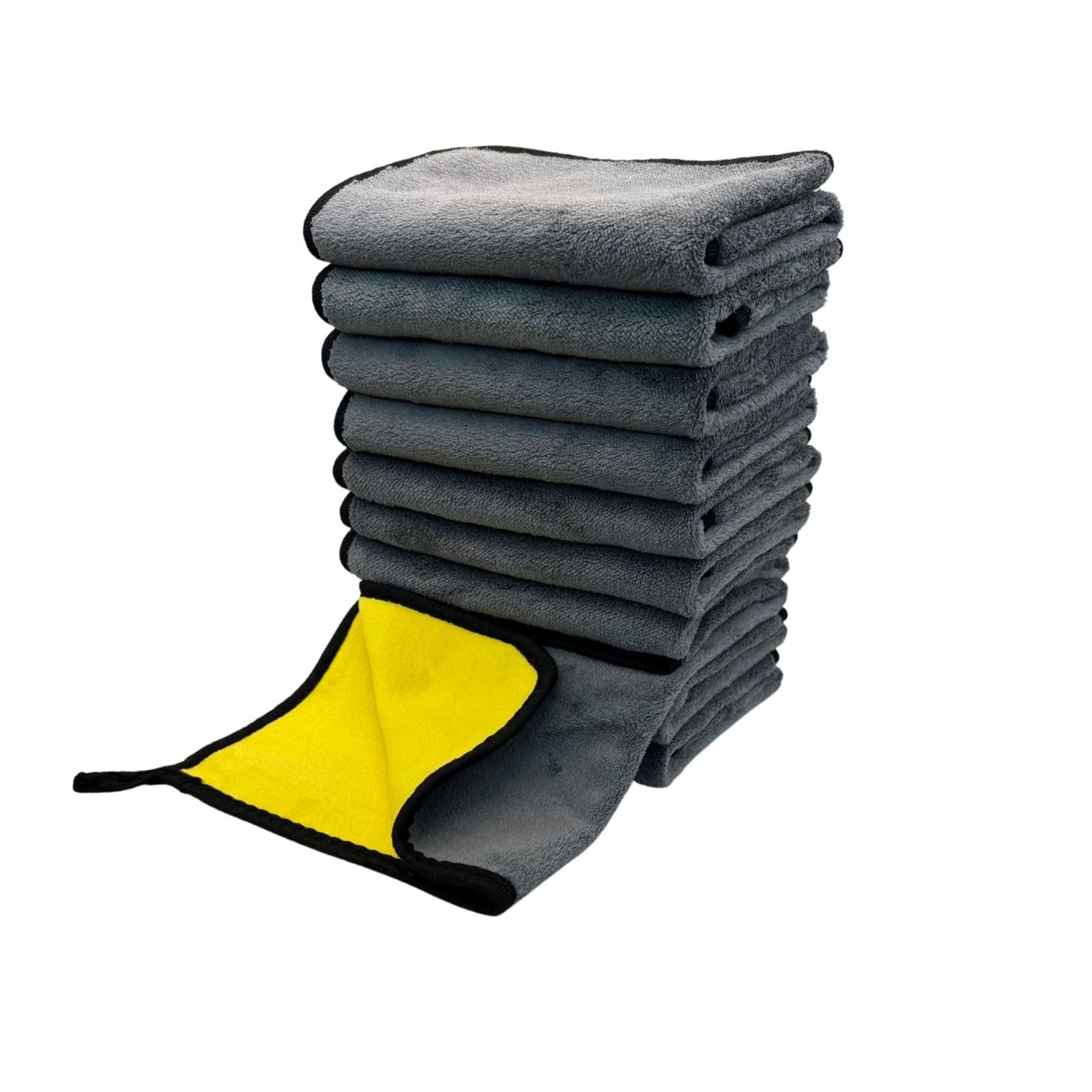 Deluxe Premium Microfiber Towels (Pack of 10) Ultra-Absorbent Soft Polishing ...
