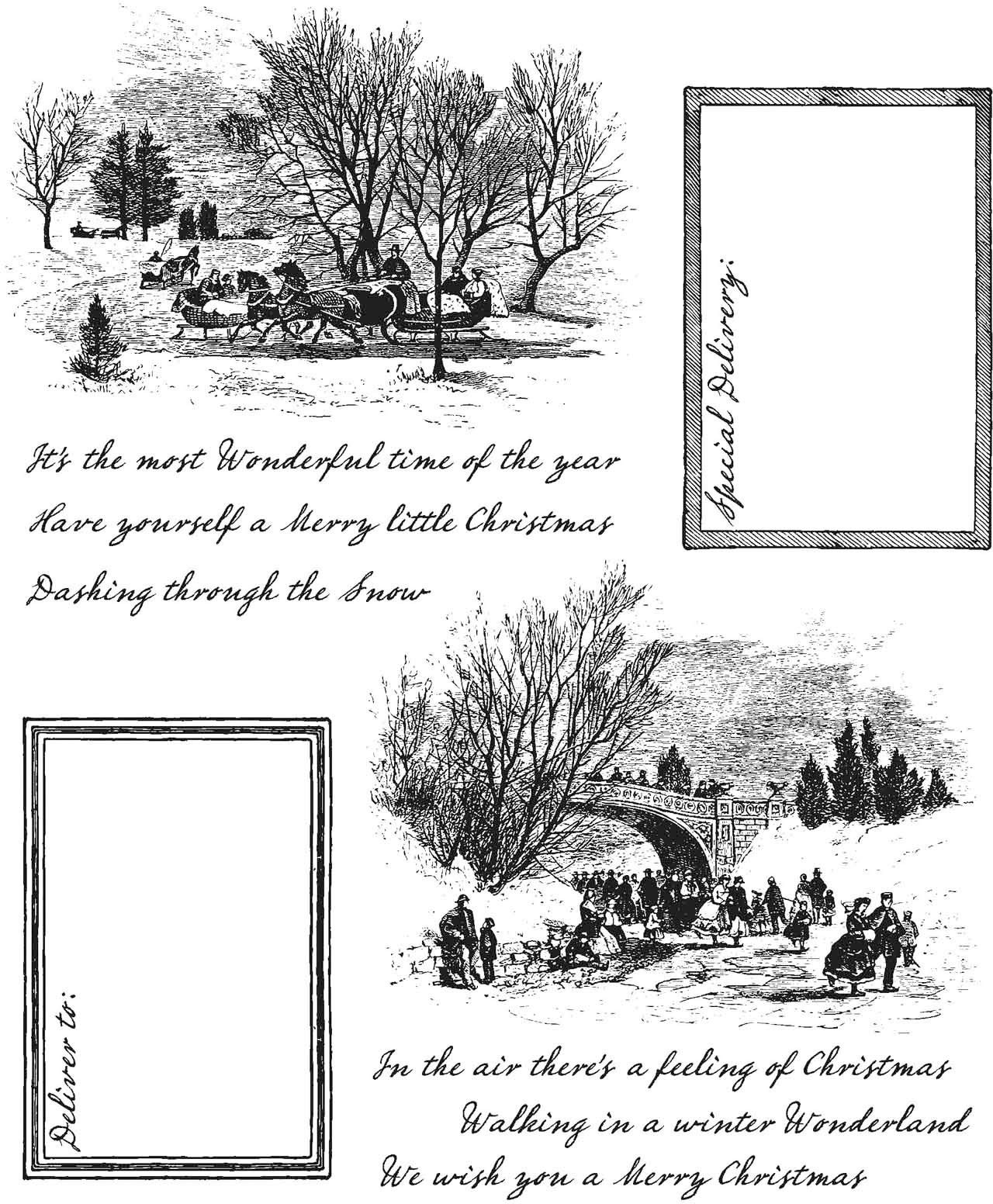 Stampers Anonymous Cling RBBR Stamp Set HDY, Scenic Holiday