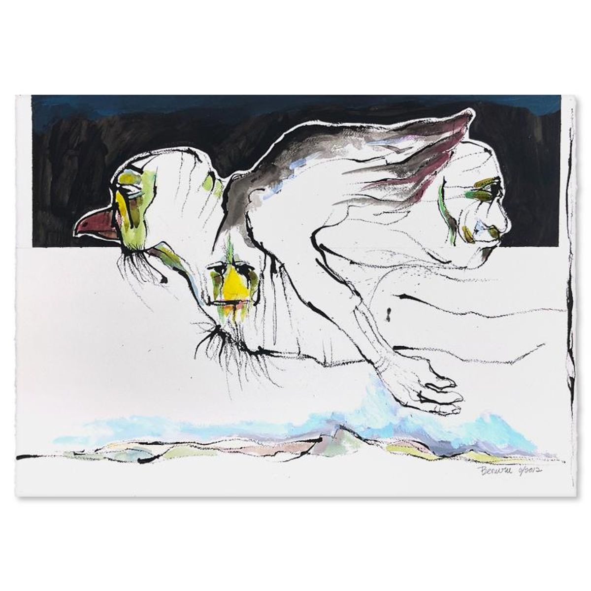 Milton Berwin (1925-2023), Original Painting (22" x 30"), Hand Signed with Lette