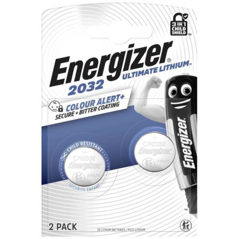 2 ENERGIZER Cr2032 Ultimate Lithium Batteries 3V Button Cell Dl2032 Exp 2035 New