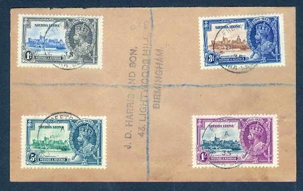 SIERRA LEONE 1935 SILVER JUBILEES REGISTERED TO UK
