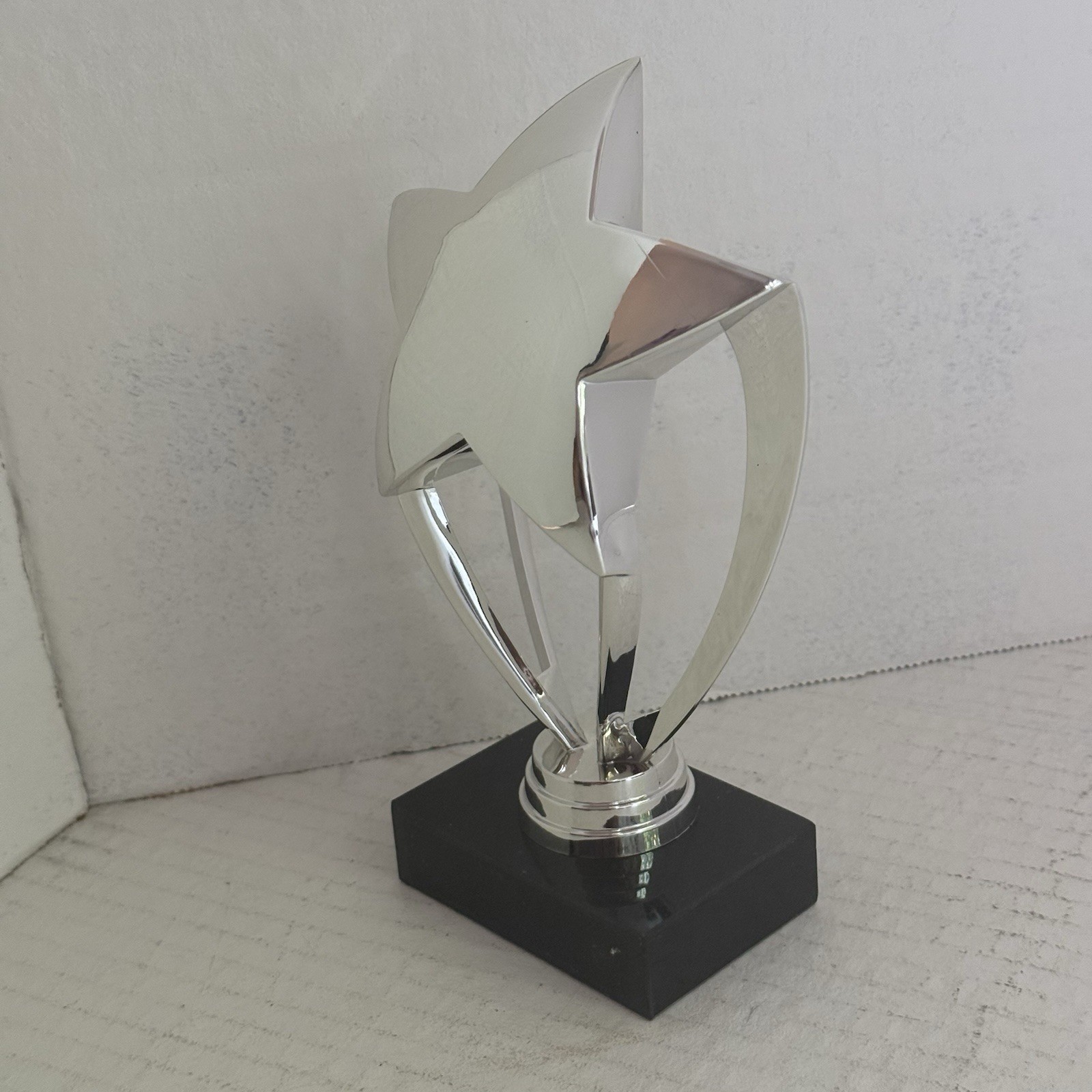 Trophies Set of 6 trophy STAR Participation Award Shiny Metal NEW Black marble