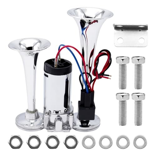 600DB Dual Train Horn, 12V Train Pickup Trucks Horn, Boat Car Horns Kit with 