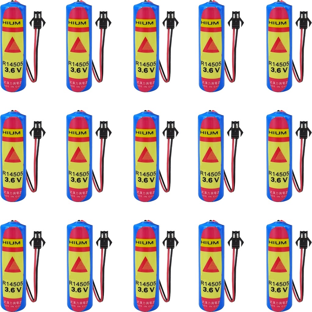 New 15PCS ER14505M 3.6V 2200mAh Battery with SM Black Plug for Water Meter