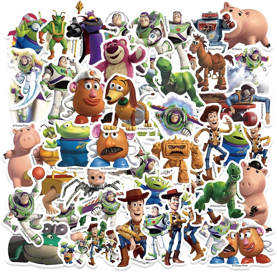 50Pcs Toy Cartoon Story Stickers,Vinyl Waterproof Decal for Water Bottle Laptop 