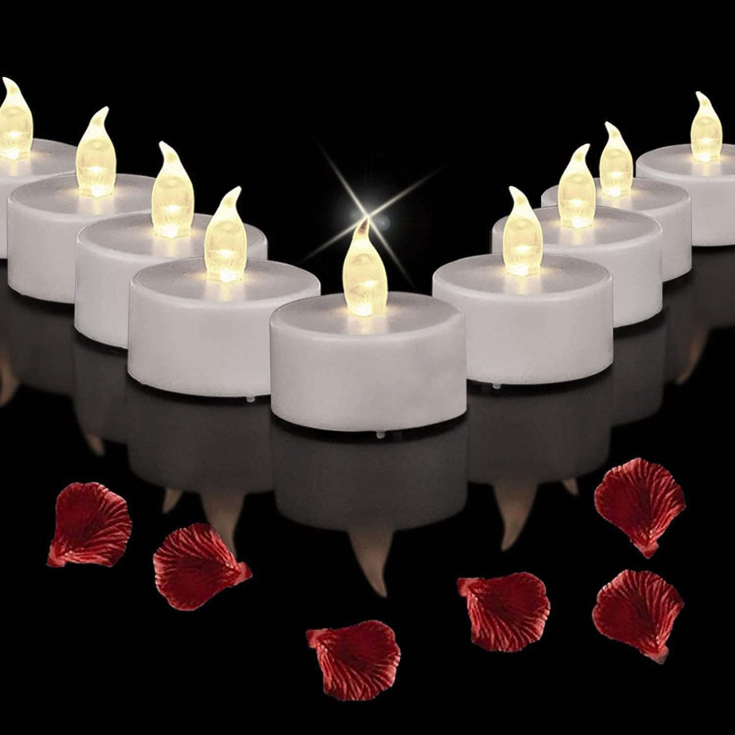LED Tea Lights Flameless Candles: Battery Operated Bulk 100-Pack Realistic an...