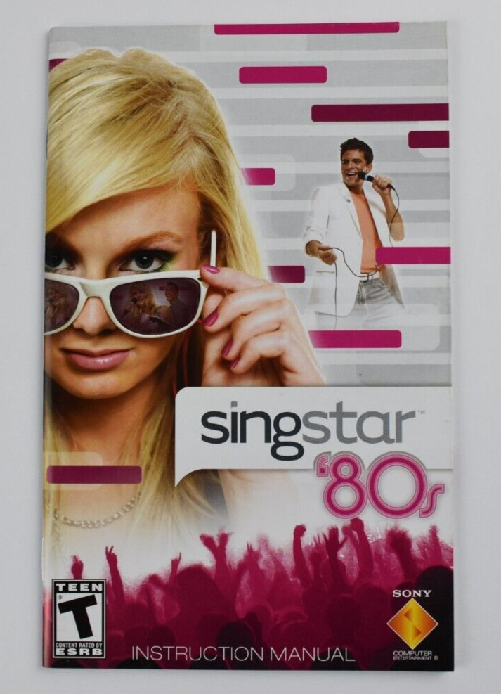 SingStar 80s PS2 PlayStation 2 Authentic Instruction Manual Booklet Only