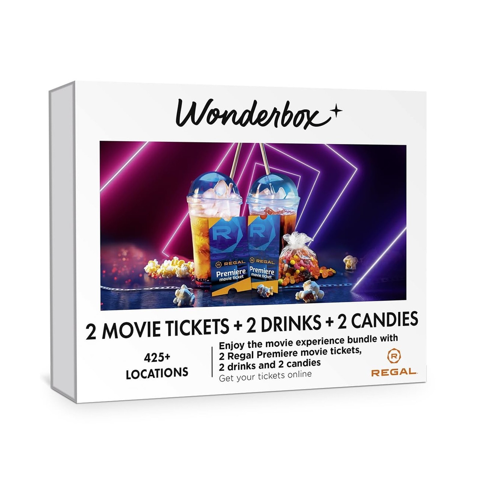 WONDERBOX - Regal Movie Gift Box – 2 Tickets, 2 Drinks & 2 Candies –