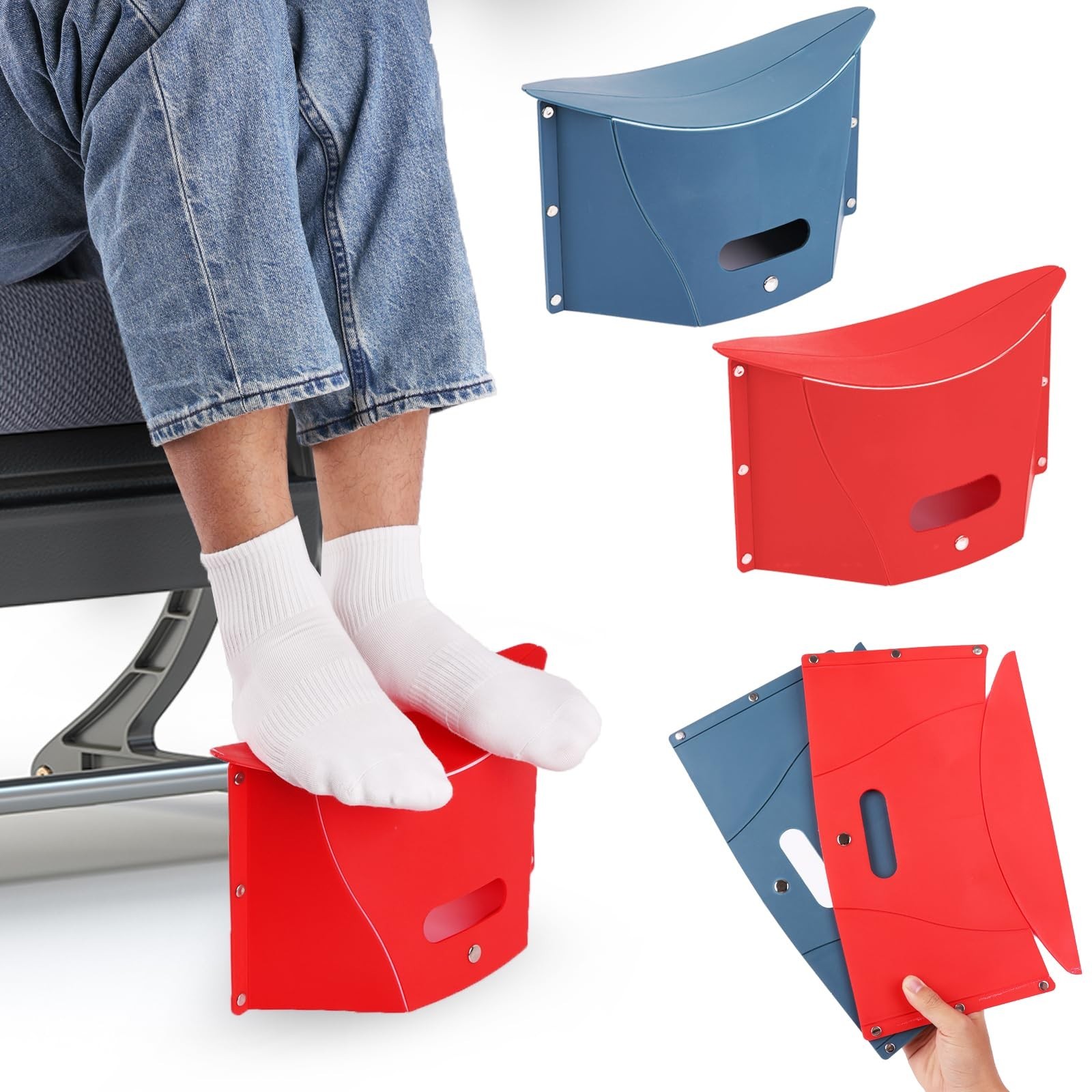 Portable Airplane Foot Rest, 2 Pcs Foldable Foot Rest for Air Travel and Unde...