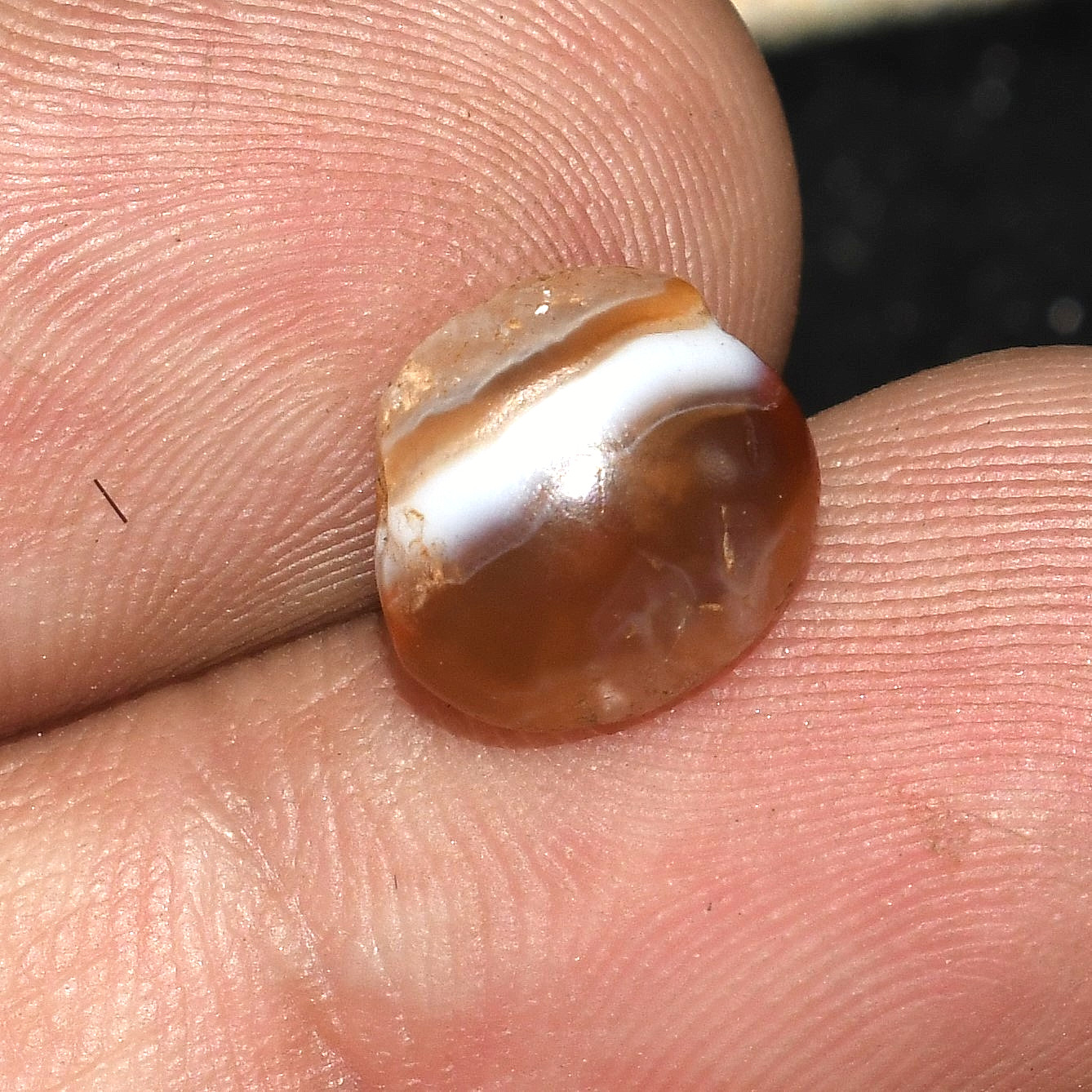 Authentic Ancient Central Asian Banded Agate Stone Bead in good Condition