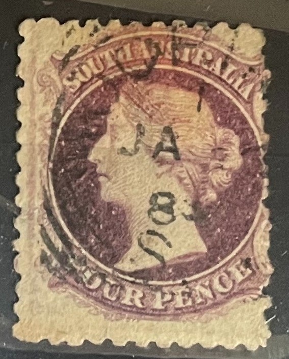 SOUTH AUSTRALIA 1868 Victoria 4d dull purple sg70 Perf 11 1/2