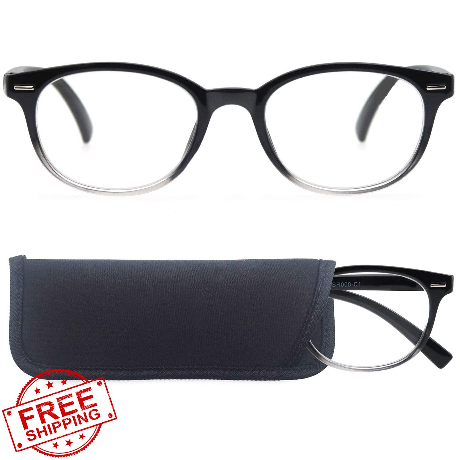 MODFANS Round Reading Glasses 3 Pair +1.50 Spring Hinge Men Women