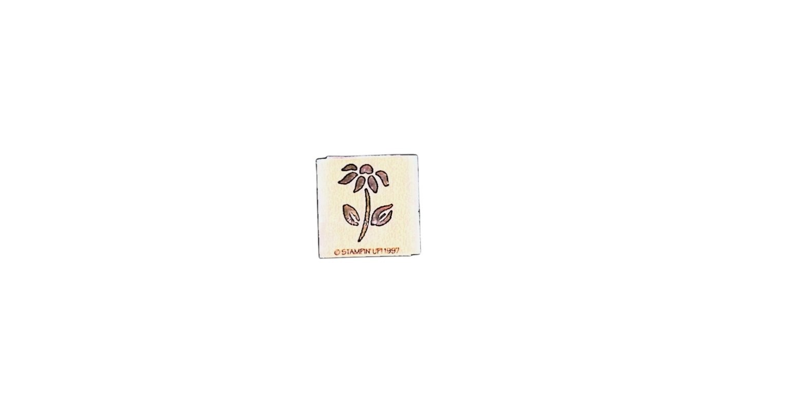 Floral Wood Mounted Rubber Stamp Stampin' Up! 1997 Mini Flower