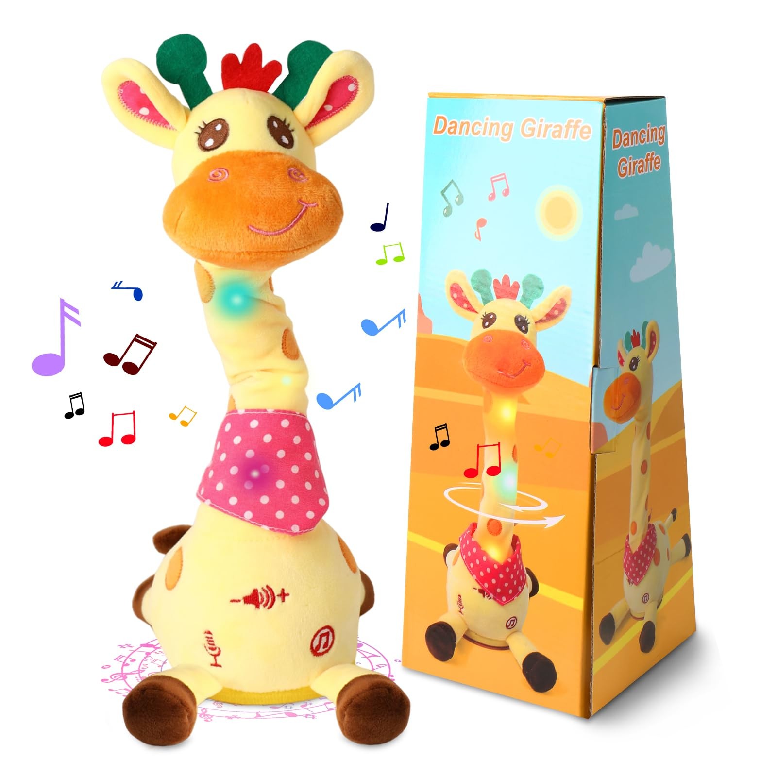 Dancing Talking Giraffe Toy, Stuffed Animal Baby Toy Repeating What You Say, ...