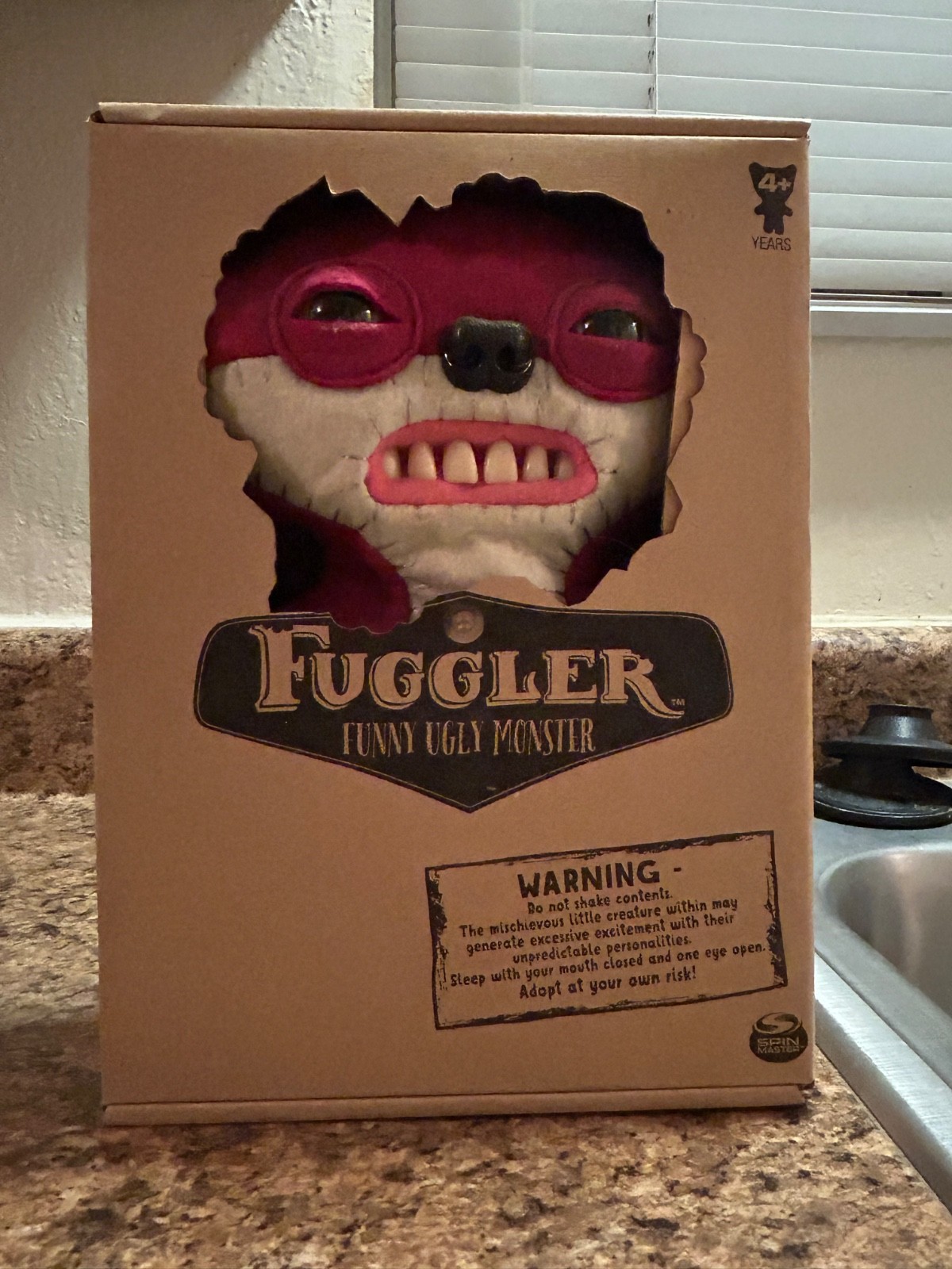 Rare Fuggler Suspicious Red Fox Plush Funny Ugly Monster with Teeth Open Box!