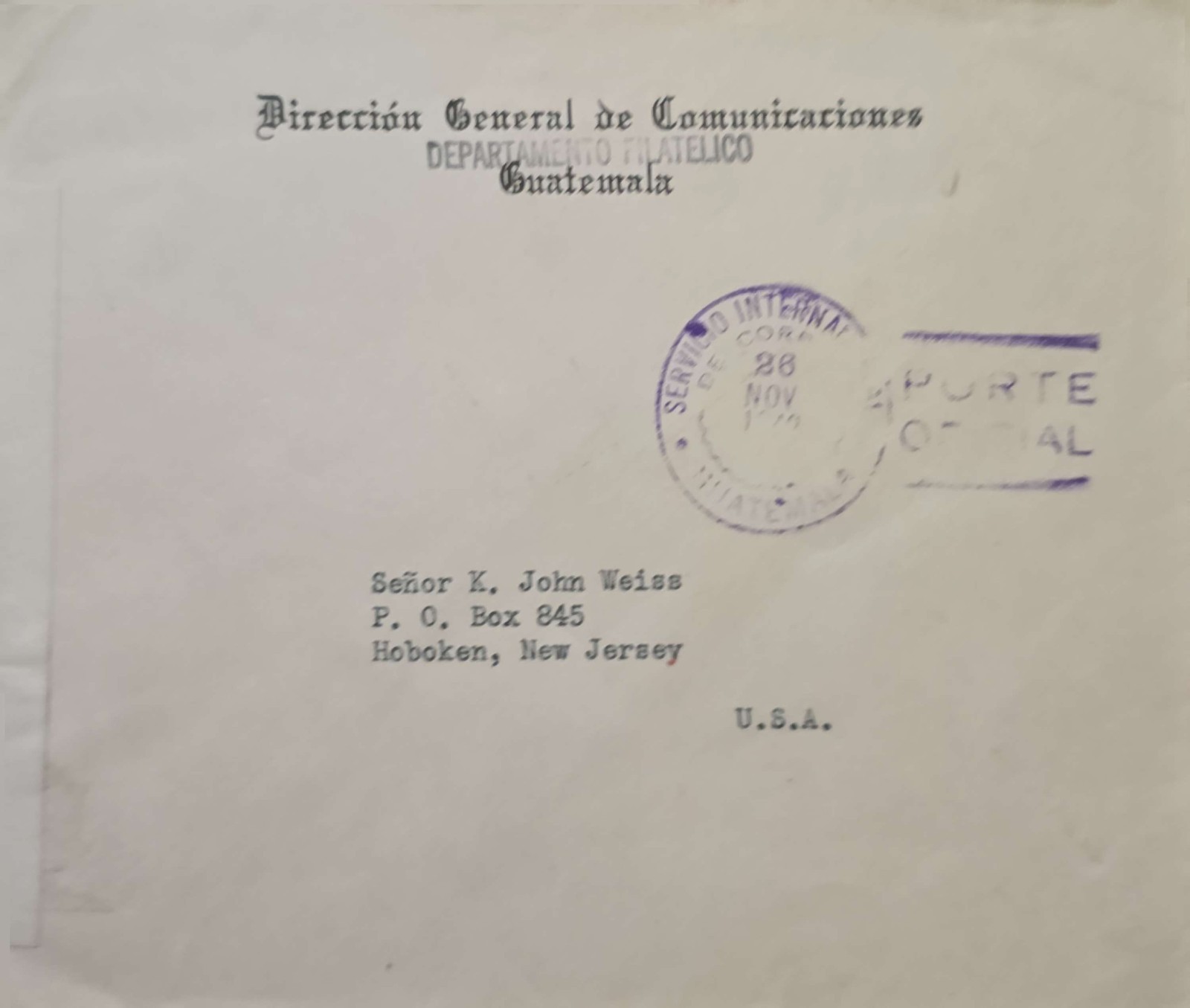 O) GUATEMALA, SERVICE INTERNATIONAL, DIRECCION GENERAL  DE COMUNICACIONES, CIRCU