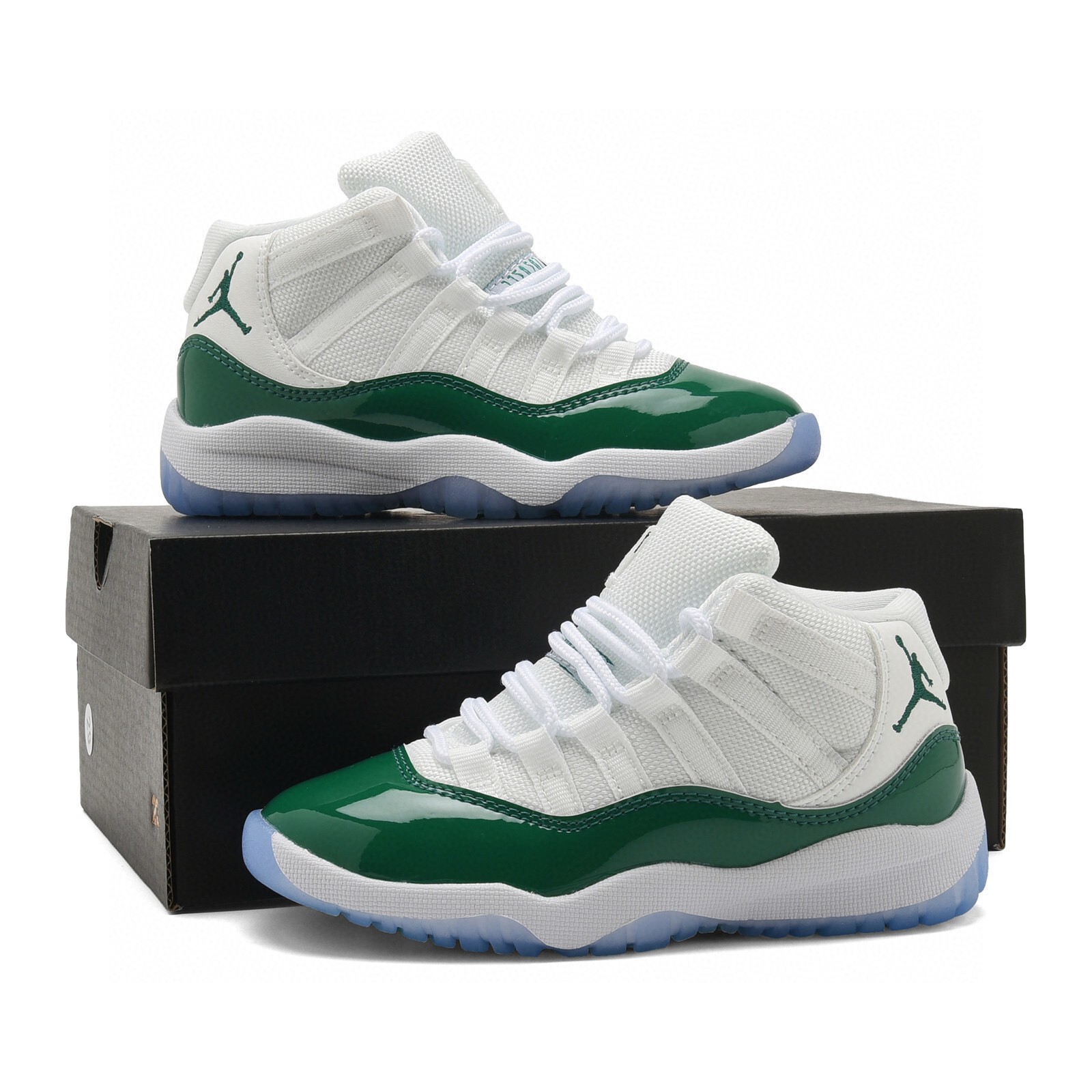 Jordan 11 Retro White Green Size US 8C-3Y - Kids