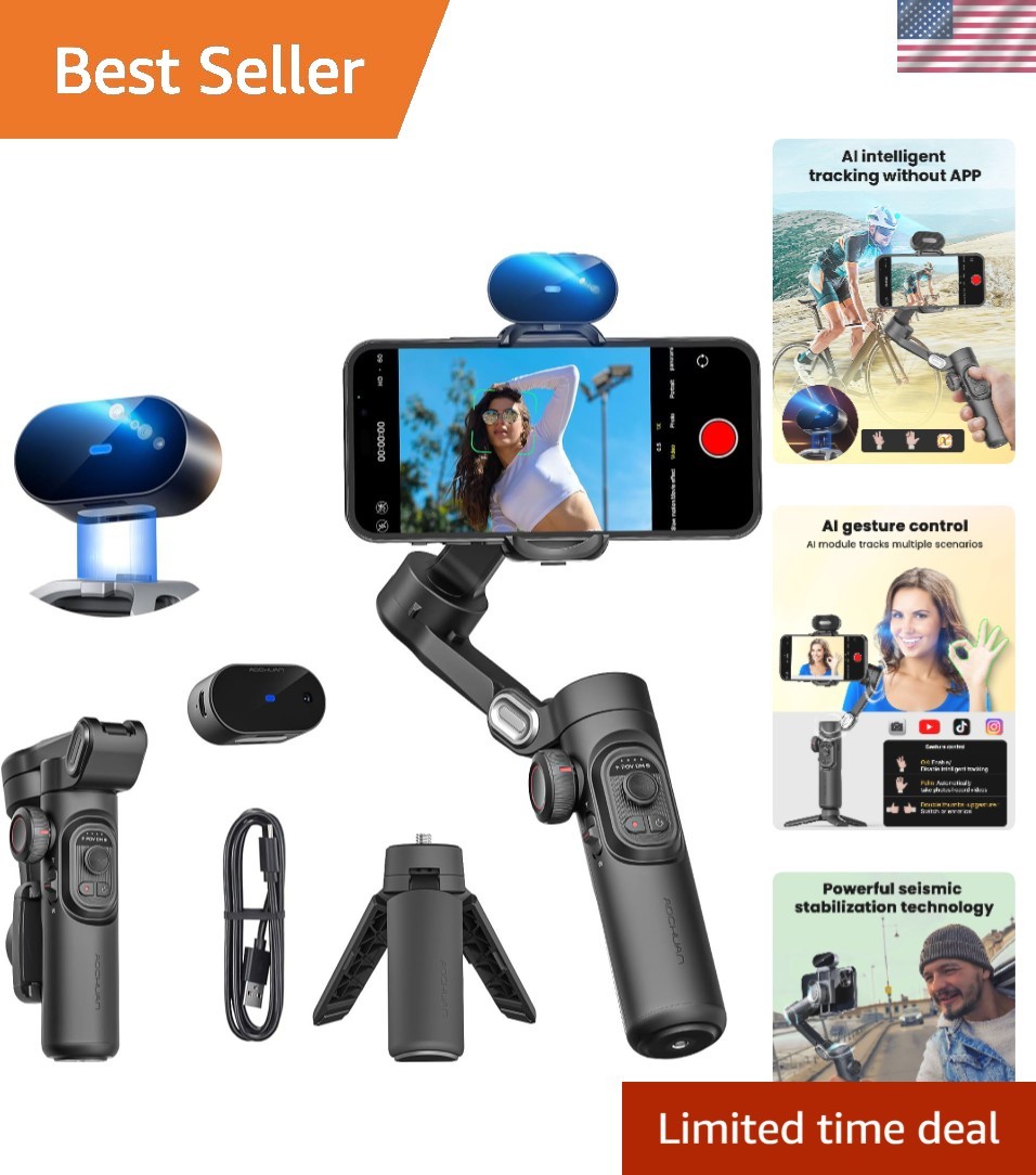 XE AI Version,Gimbal Stabilizer for Smartphone,NO APP AI Tracking, Gesture Co...