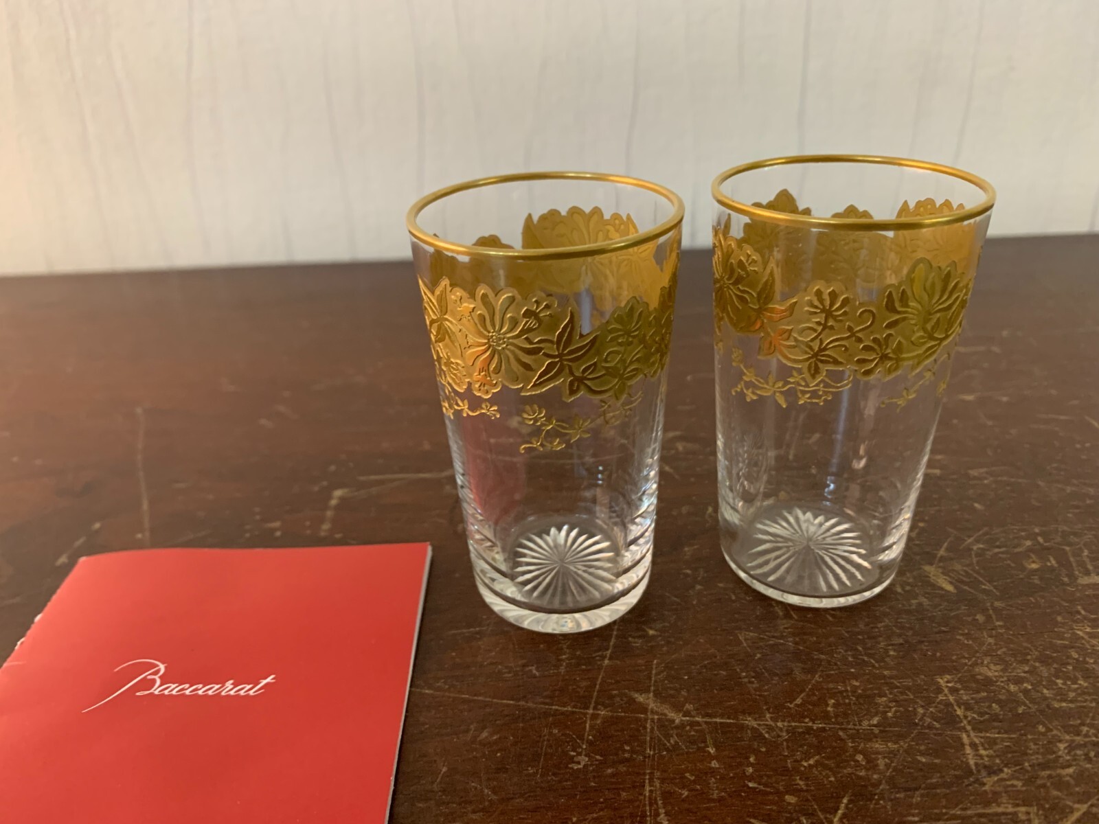 Lot 2 glasses for porto gold model ? in Baccarat crystal (price of two glasses)