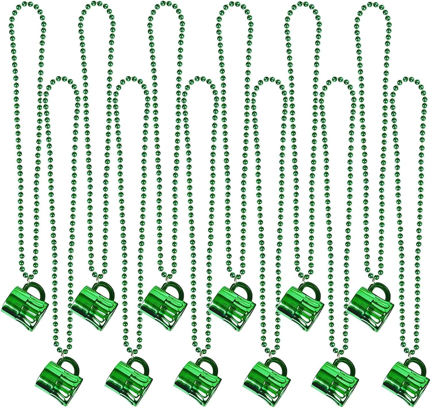 St. Patrick’S Day Necklace Shot Glass 12 Pack Green Necklaces Mardi Gras Beads I