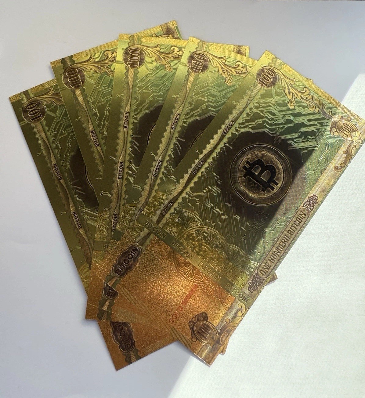 Five (5) Bitcoin Gold Foils