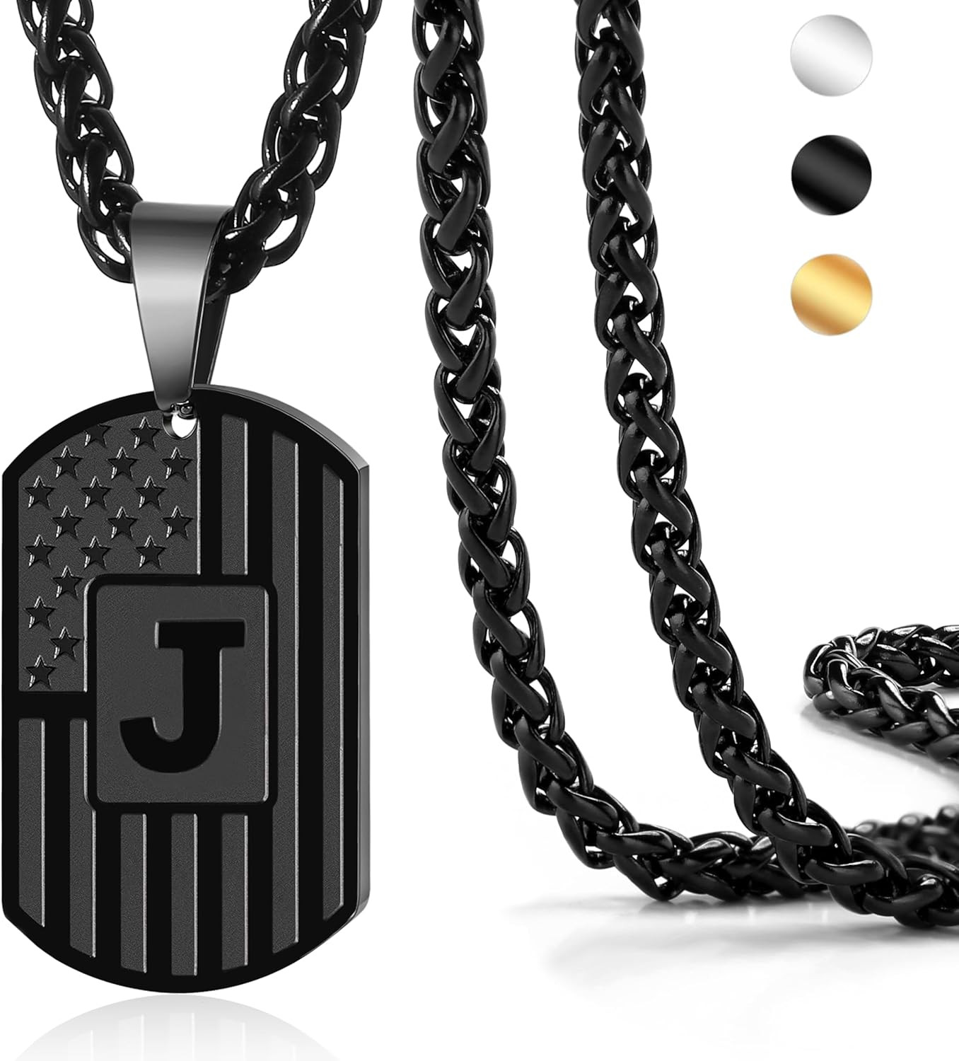Easter Basket Stuffers -Initial Necklace Gifts for Men Boys Kids,A-Z Capital Let