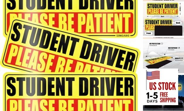  Magnet for Car - Please Be Patient, 3Pcs Magnetic Reflective Student Driver