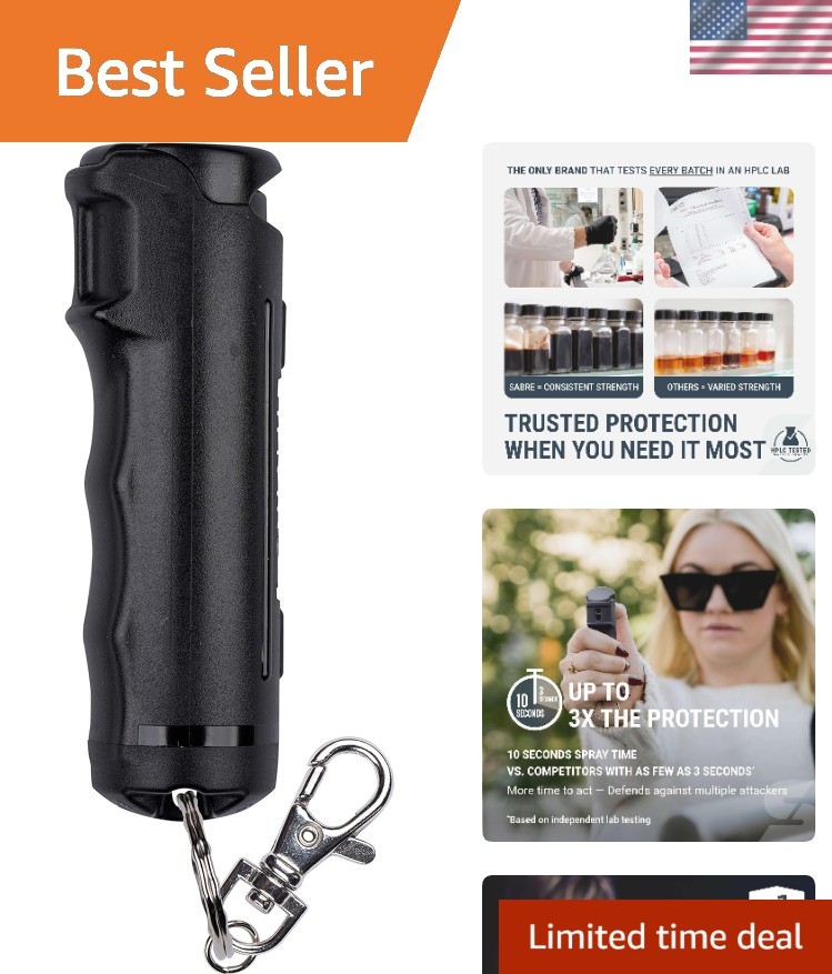 Compact SABRE Pepper Gel - Fast Activation & 14 ft Range for Personal Protection